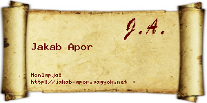 Jakab Apor névjegykártya